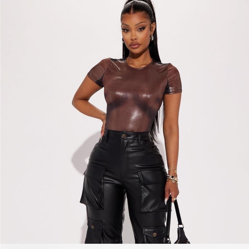 Metallic body print bodysuit -NWT